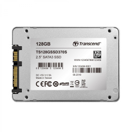 Твердотельный накопитель Transcend SSD SSD370S, 128GB, 2.5" 7mm, SATA3, MLC, R/W 530/200MB/s, IOPs 70 000/50 000, DRAM buffer 128MB, TBW 360, DWPD 2.6 12 мес. TS128GSSD370S