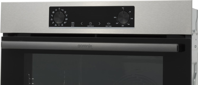 Духовой шкаф электрический Gorenje BOSB6737E06X,  77л,  дверца с 2 стеклами,  нержавеющая сталь/черный