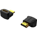 Переходник видео VENTION AINB0, HDMI m Г-образный - HDMI f , ver 2.0, GOLD, черный