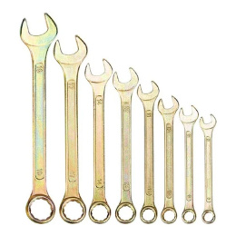 Rexant 12-5842-2 Набор ключей комбинированных 8-11, 13, 14, 17, 19мм , 8 шт, желтый цинк
