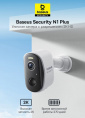 Видеокамера Baseus S0TZ002130 Security N1 Plus 2K White S0TZ00 разрешение: 2304x1296, поле зрения: 145°, ночное видение: ИК и цветное, подключение: Wi-Fi 2.4 ГГц, Bluetooth, защита: IP67, двусторонний звук, резьба штатива: 1/4", питание: аккумулятор 96
