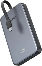 Внешний аккумулятор UGREEN PB526 75161B 20W Power Bank 10000mAh USB-C&USB-A with Built-in Cable USB-C. Цвет: серый космос (75161B_)
