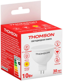 Лампа светодиодная Thomson TH-B2049 10Вт цок.:GU5.3 рефлек. 220B св.свеч.бел.теп. MR16
