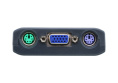 Переключатель ATEN CS62S-AT электрон., KVM, 1 user PS2+VGA 2 cpu PS2+VGA, со встр.шнурами PS2 2x0.9м., 2048x1536, настол., исп.стандарт.шнуры, без OSD, некаскад