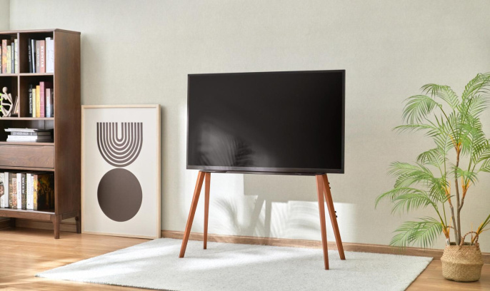 Подставка для телевизора Cactus CS-ST3646BKWN черный/орех 49"-75" макс.40кг напольный