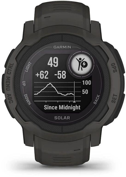 Смарт-часы Garmin Instinct 2 Solar, 45мм, 0.9", черный