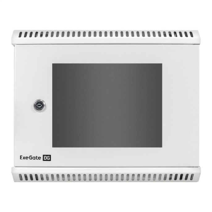 Шкаф телекоммуникационный 10" настенный 6U ExeGate EC-WM-6U.280.G.GREY (10”, 6U, 350x280x287mm (ШхГхВ), передняя дверь закаленное стекло, пыле- и влагозащита IP23, светло-серый RAL 7035) EX298623RUS