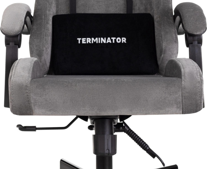Кресло игровое Knight Terminator серый Light-19 с подголов. крестов. металл