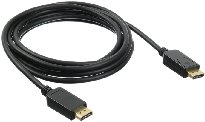 Кабель Display Port KINGPRICE KP-DP-v1.2-3m, DisplayPort m прямой - DisplayPort m прямой , GOLD , круглое, 3м, черный