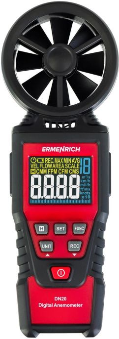 Анемометр-термометр Ermenrich Seek DN20 портативный крыльчатый красный/черный 82972