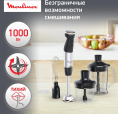 Блендер Moulinex DD67L810, погружной, серебристый/черный