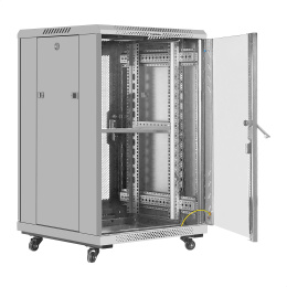 Шкаф телекоммуникационный 19" напольный 18U ExeGate EC-FS-18U.600.600.G.GREY 19”, 18U, 600x600x987mm ШхГхВ , передняя дверь закаленное стекло, задняя перфорированная дверь, EX300401RUS