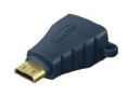 Адаптер CABLETIME CP41U (AV599-HA08R-GB) MINI HDMI C M / HDMI F, с кольцом, позолоченный, темно-синий, 4K/1080P