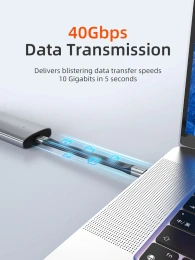 Плоский кабель USB4 CABLETIME CU45B (CT-FU4-AG) 0.15 м, черный 40Гбит/с, 8K/60 Гц, 240Вт