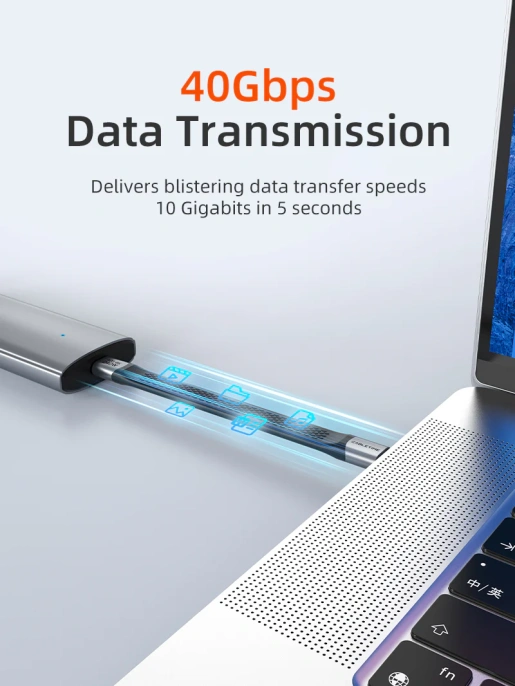 Плоский кабель USB4 CABLETIME CU45B (CT-FU4-AG) 0.15 м, черный 40Гбит/с, 8K/60 Гц, 240Вт