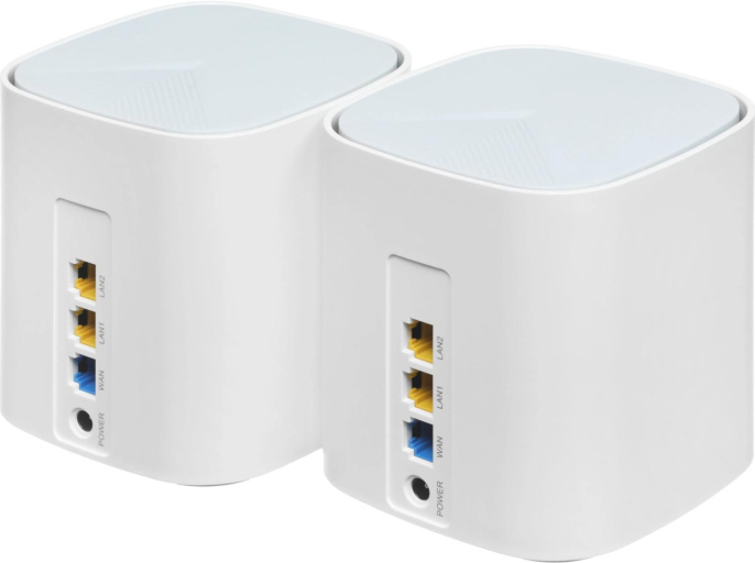 Бесшовный Mesh роутер Netis Neme X30S NEME X30S 2 PACK AX3000 10/100/1000BASE-TX белый упак.:2шт (NEME X30S (2 PACK))