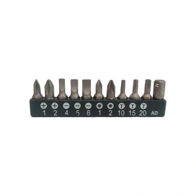 Набор битов шлицевых 11 предметов, SL, PH, PZ, Torx, 1/4" AIST 10106011 00-00026074