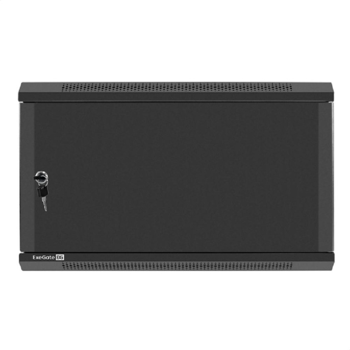 Exegate EX298617RUS Шкаф телекоммуникационный 19" настенный 6U ExeGate EC-WM-6U.450.M.BLACK 19”, 6U, 600x450x370mm ШхГхВ , передняя дверь металл, съемные боковые панели, пыле- и влагозащита IP23, че