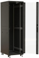 Шкаф серверный Hyperline TTBR-4261-AS-RAL9004 напольный 42U 600x1000мм пер.дв.стекл задн.дв.спл.стал.лист 2 бок.пан. 800кг черный 910мм 128.2кг 2055мм IP20 сталь