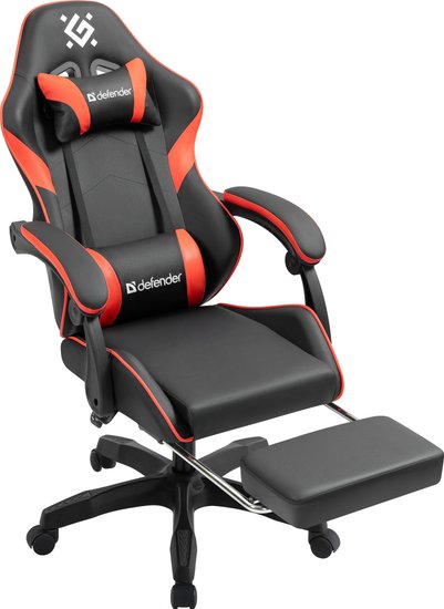 Игровое кресло DEFENDER Serenity Черн/красн,класс 2,PU,подножка 64807