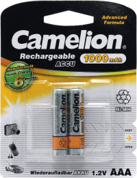 Аккумулятор Camelion AAA-1000mAh Ni-Mh BL-2 NH-AAA1000BP2,1.2В 2шт в упаков