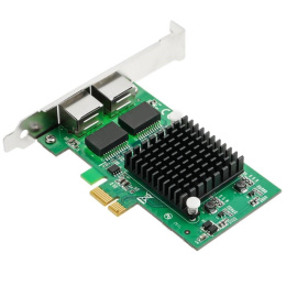 ORIENT XWT-INT82L2PE, Сетевая карта PCI-Ex1 v1.0a 2xRJ45 Gigabit Ethernet, Intel 82571GB chipset, 1 Гбит/с, 2 планки крепления в комплекте 31282