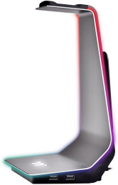 Подставка для наушников Thermaltake Argent HS1 RGB Space Grey (GEA-HS1-THSSIL-01) (USB 3.0, 3.5мм Audio Jack, RGB подсветка, материал: алюминий)