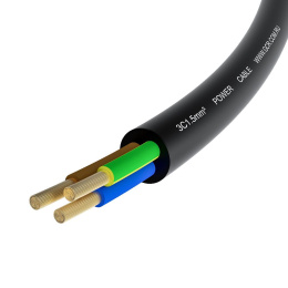 GCR Кабель питания PROF 0.5m, С14 - С5, черный, 3*1,5mm, GCR-55965