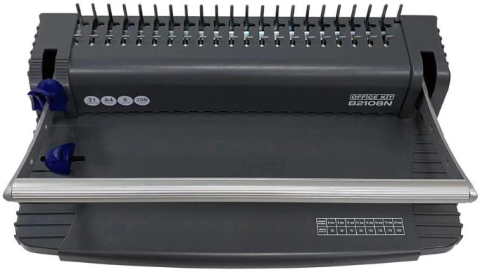 Переплетчик Office Kit B2108N A4/перф.8л.сшив/макс.200л./пластик.пруж. 6-22мм