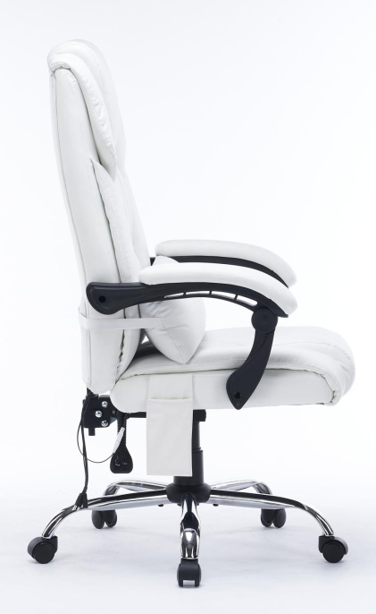 Кресло Cactus с вибромассажем CS-CHR-OC02M-WT, экокожа, до 120кг, белый