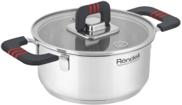 Кастрюля 1.2л Rondell Stripes RDS-1636, нержавеющая сталь, с крышкой