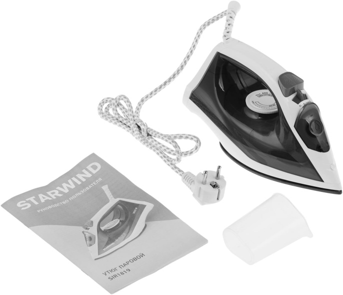 Утюг StarWind SIR1819,  с паровым ударом,  1800Вт,  серый и белый