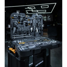 Набор инструментов Inforce 150 предметов 1/2" & 3/8" & 1/4", Сталь Cr-V, Сталь Cr-V, Профессиональный, 06-07-21
