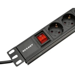 Блок распределения питания REXANT 04-0302-1,  горизонт.размещ.,  SchukoХ8,  Тип вход. тока 10A,  2м