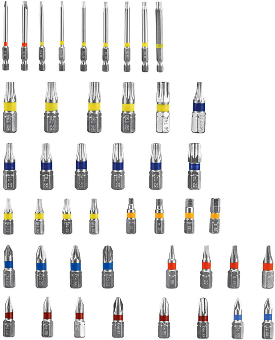 Набор бит P.I.T. ASET04-0046 с трещоткой, 46шт, биты 25мм 36 шт , биты 50мм 9 шт
