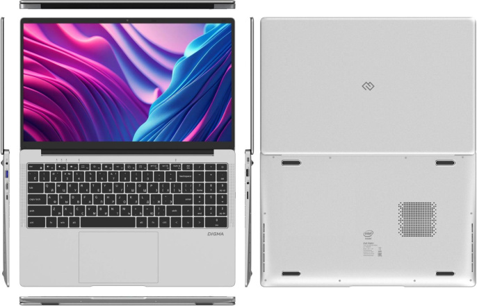 Ноутбук Digma EVE P5851 Pentium Silver N5030 8Gb SSD256Gb Intel UHD Graphics 605 15.6" IPS FHD 1920x1080 Windows 11 Pro silver WiFi BT Cam 5000mAh DN15N5-8CXW05