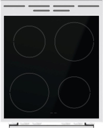 Электрическая плита Gorenje GEC5A12WG-B, стеклокерамика, без крышки, белый