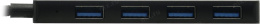 USB-Хаб концентратор 4-в-1 ExeGate DUB-4C/3 кабель-адаптер USB Type C -- 4xUSB3.0, Plug&Play, корпус алюминиевый, черный EX297631RUS