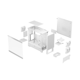 Корпус Case Fractal Design Pop Air RGB TG Clear Tint, Midi-Tower, 3x120mm RGB, 2xUSB-A 3.2 ATX, mATX, mITX White FD-C-POR1A-01