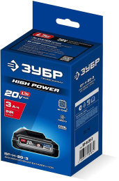 Батарея аккумуляторная Зубр BP-H-20-3 20В 3Ач Li-Ion