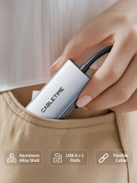 Адаптер видеозахвата CABLETIME CB66G (CT-ACHC3P-AG) USB 3.0 A+C в HDMI с помощью PD100W