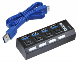 Хаб разветвитель Buro BU-HUB4-U3.0-L, черный