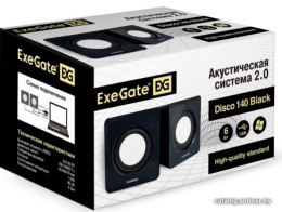 Акустическая система 2.0 ExeGate Disco 140 Black (питание USB, 2х3Вт (6Вт RMS), 100-20000Гц, черный, Color Box) EX287057RUS