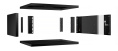 Cabeus WSC-05D-4U55/45-BK Шкаф телекоммуникационный настенный 19" 4U, серия LIGHT разборный, дверь стекло, цвет черный