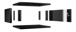 Cabeus WSC-05D-4U55/45-BK Шкаф телекоммуникационный настенный 19" 4U, серия LIGHT разборный, дверь стекло, цвет черный