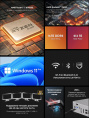 Мини ПК CHUWI AuBox AMD Ryzen 7 8745HS,  DDR5 16ГБ, 512ГБ SSD, AMD Radeon 780M,  Windows 11 Pro,  серебристый и черный