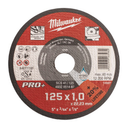 Диск отрезной Milwaukee PRO+ SCS41 125x1 4932451487 по металлу, внутренний диаметр диска: 22мм