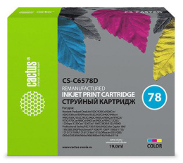 Картридж струйный Cactus CS-C6578D №78 голубой/пурпурный/желтый (19мл) для HP DJ 900/1220C/PS P000/P1100 с чипом