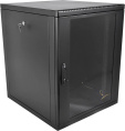 Шкаф коммутационный ЦМО ШРН-М-12.650-9005 настенный 12U 600x650мм пер.дв.стекл 120кг черный 581мм 25.1кг 180град. 610мм IP20 металл