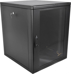 Шкаф коммутационный ЦМО ШРН-М-12.650-9005 настенный 12U 600x650мм пер.дв.стекл 120кг черный 581мм 25.1кг 180град. 610мм IP20 металл